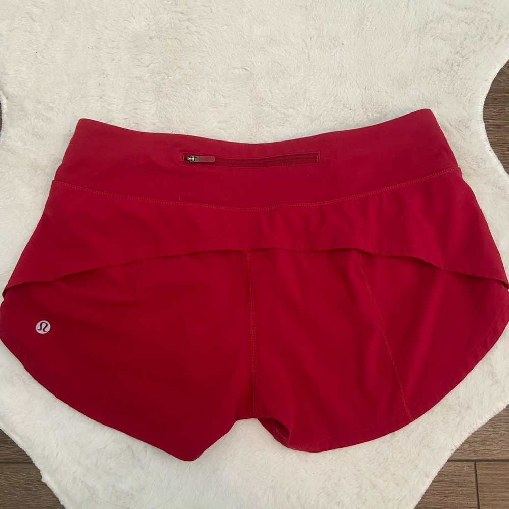 Lululemon Speed Up Lined Short — Red